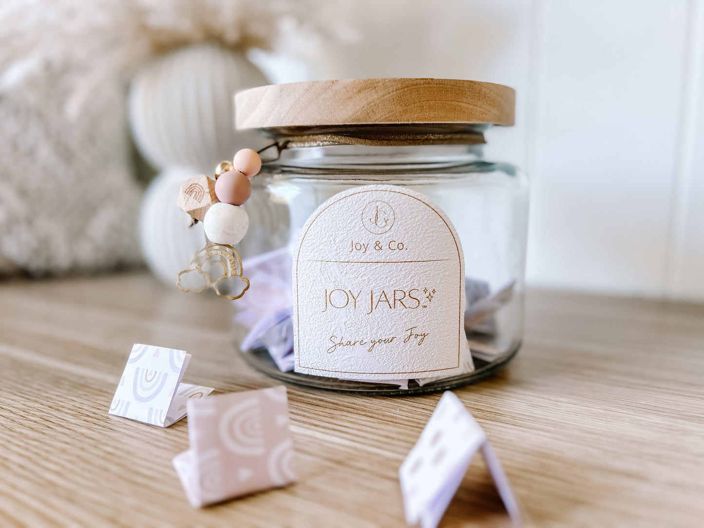 JOY JAR with rainbow charm and  rainbow joy notes